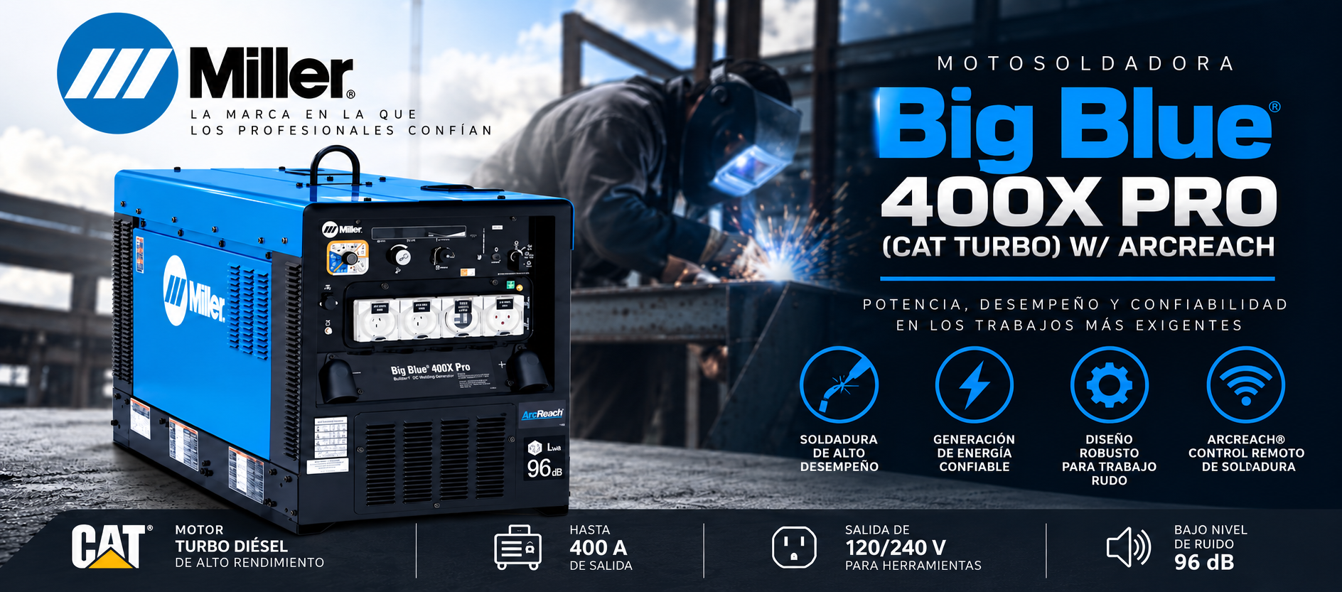 Soldadora Miller Big Blue 400X Pro segunda imagen